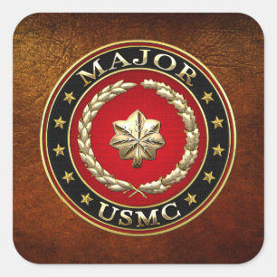 U.S. Marines: Major (USMC Maj) [3D] Square Sticker