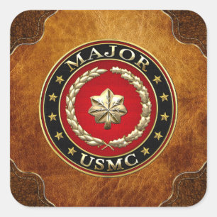 U.S. Marines: Major (USMC Maj) [3D] Square Sticker