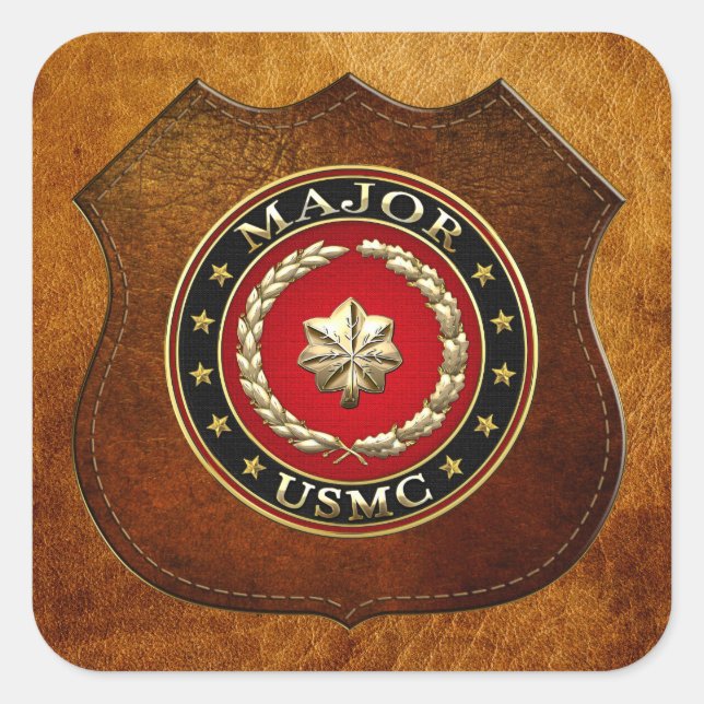 U.S. Marines: Major (USMC Maj) [3D] Square Sticker (Front)