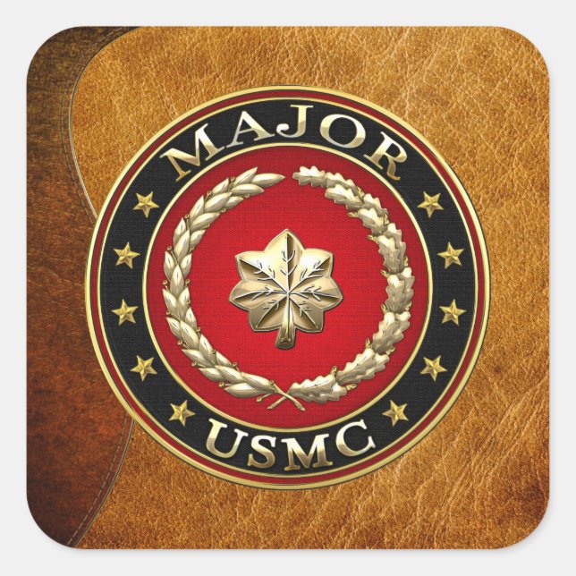 U.S. Marines: Major (USMC Maj) [3D] Square Sticker (Front)