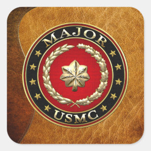 U.S. Marines: Major (USMC Maj) [3D] Square Sticker