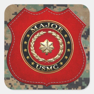 U.S. Marines: Major (USMC Maj) [3D] Square Sticker