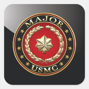 U.S. Marines: Major (USMC Maj) [3D] Square Sticker