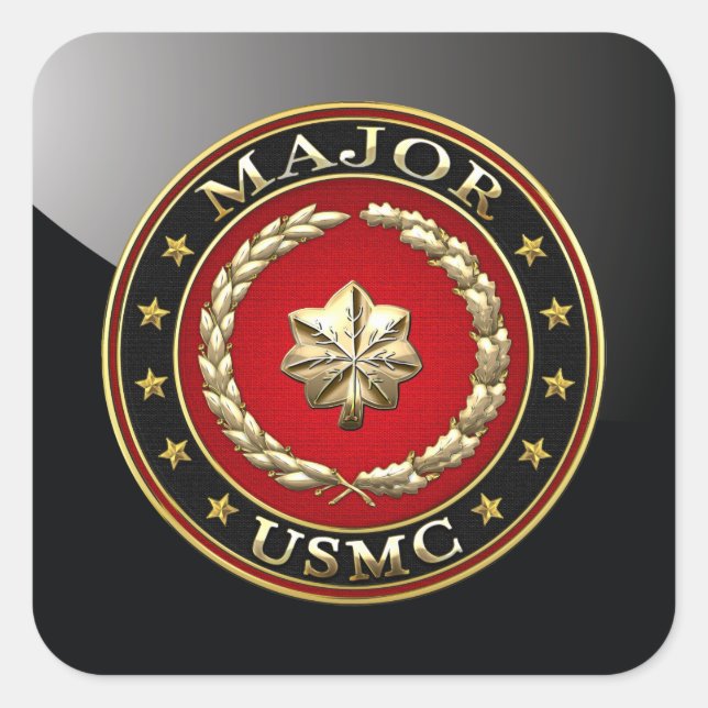 U.S. Marines: Major (USMC Maj) [3D] Square Sticker (Front)