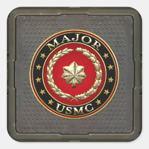 U.S. Marines: Major (USMC Maj) [3D] Square Sticker