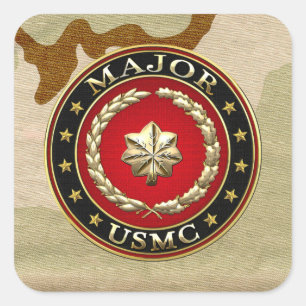 U.S. Marines: Major (USMC Maj) [3D] Square Sticker