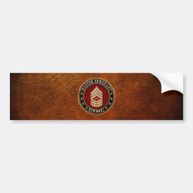 U.S. Marines: Master Sergeant (USMC MSgt) [3D] Bumper Sticker (Front)