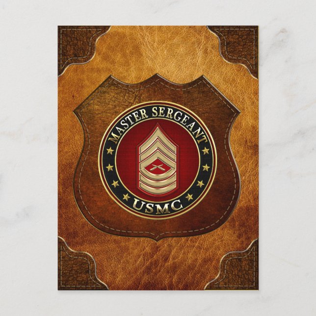 U.S. Marines: Master Sergeant (USMC MSgt) [3D] Postcard (Front)
