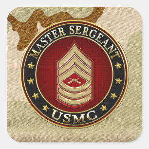 U.S. Marines: Master Sergeant (USMC MSgt) [3D] Square Sticker