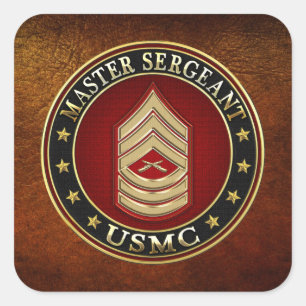 U.S. Marines: Master Sergeant (USMC MSgt) [3D] Square Sticker