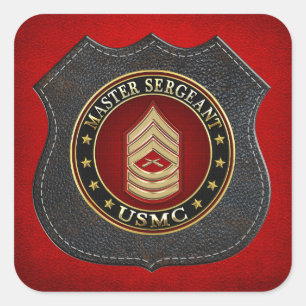 U.S. Marines: Master Sergeant (USMC MSgt) [3D] Square Sticker