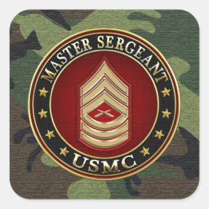 U.S. Marines: Master Sergeant (USMC MSgt) [3D] Square Sticker