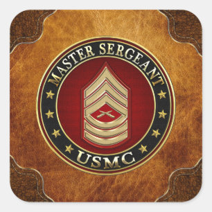 U.S. Marines: Master Sergeant (USMC MSgt) [3D] Square Sticker
