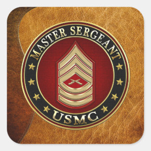 U.S. Marines: Master Sergeant (USMC MSgt) [3D] Square Sticker