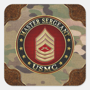U.S. Marines: Master Sergeant (USMC MSgt) [3D] Square Sticker