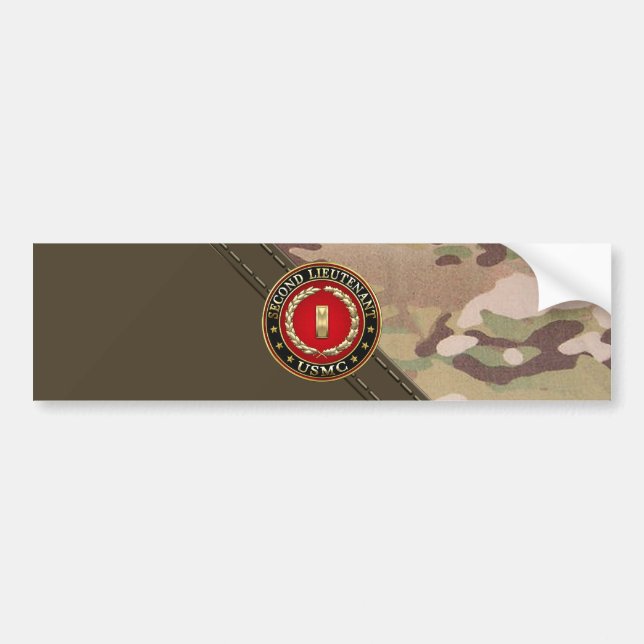 U.S. Marines: Second Lieutenant (USMC 2ndLt) [3D] Bumper Sticker (Front)