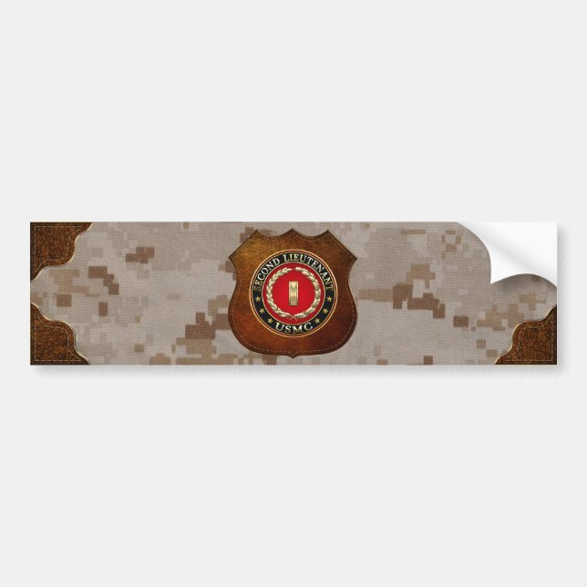 U.S. Marines: Second Lieutenant (USMC 2ndLt) [3D] Bumper Sticker (Front)