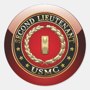 U.S. Marines: Second Lieutenant (USMC 2ndLt) [3D] Classic Round Sticker