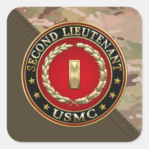 U.S. Marines: Second Lieutenant (USMC 2ndLt) [3D] Square Sticker