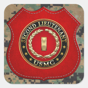 U.S. Marines: Second Lieutenant (USMC 2ndLt) [3D] Square Sticker