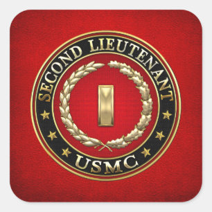 U.S. Marines: Second Lieutenant (USMC 2ndLt) [3D] Square Sticker