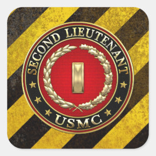 U.S. Marines: Second Lieutenant (USMC 2ndLt) [3D] Square Sticker