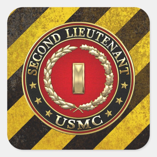 U.S. Marines: Second Lieutenant (USMC 2ndLt) [3D] Square Sticker (Front)