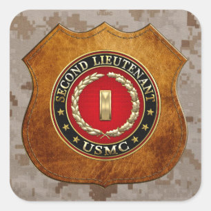 U.S. Marines: Second Lieutenant (USMC 2ndLt) [3D] Square Sticker