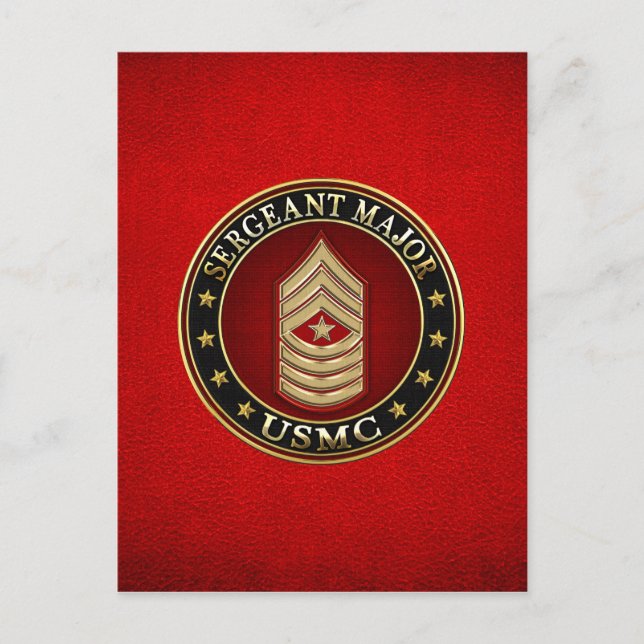 U.S. Marines: Sergeant Major (USMC SgtMaj) [3D] Postcard (Front)