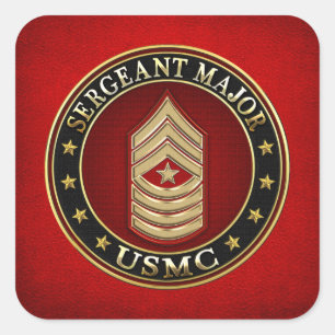 U.S. Marines: Sergeant Major (USMC SgtMaj) [3D] Square Sticker