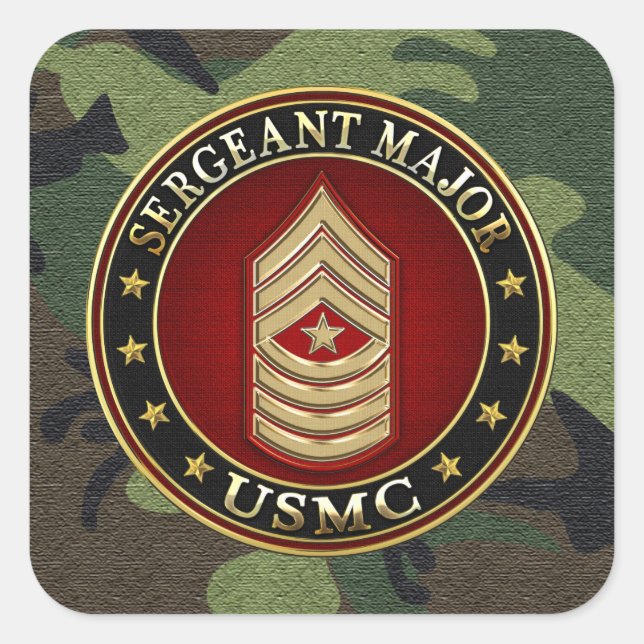 U.S. Marines: Sergeant Major (USMC SgtMaj) [3D] Square Sticker (Front)