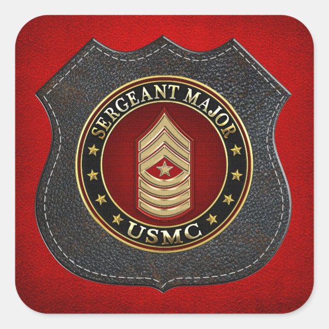 U.S. Marines: Sergeant Major (USMC SgtMaj) [3D] Square Sticker (Front)