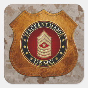 U.S. Marines: Sergeant Major (USMC SgtMaj) [3D] Square Sticker