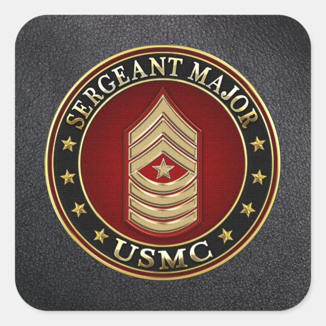 U.S. Marines: Sergeant Major (USMC SgtMaj) [3D] Square Sticker (Front)