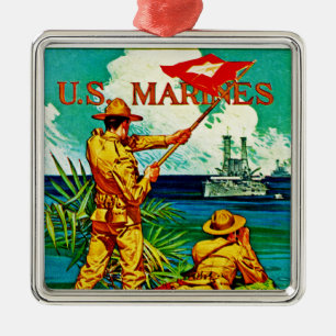 U.S. Marines ~ Signal Flag Metal Tree Decoration