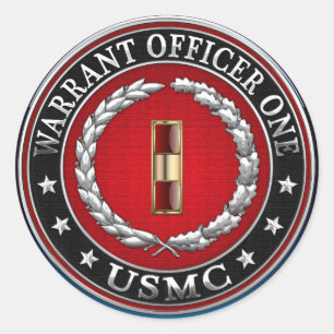 U.S. Marines: Warrant Officer One (USMC WO-1) [3D] Classic Round Sticker