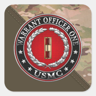 U.S. Marines: Warrant Officer One (USMC WO-1) [3D] Square Sticker