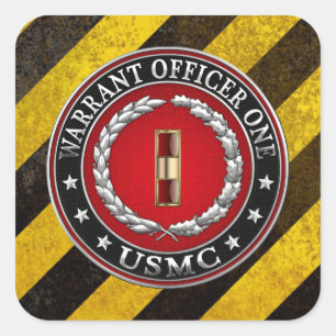 U.S. Marines: Warrant Officer One (USMC WO-1) [3D] Square Sticker