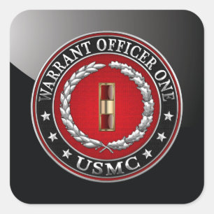 U.S. Marines: Warrant Officer One (USMC WO-1) [3D] Square Sticker