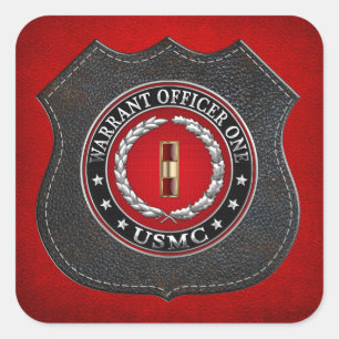 U.S. Marines: Warrant Officer One (USMC WO-1) [3D] Square Sticker