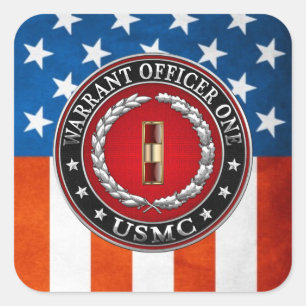 U.S. Marines: Warrant Officer One (USMC WO-1) [3D] Square Sticker