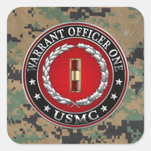 U.S. Marines: Warrant Officer One (USMC WO-1) [3D] Square Sticker