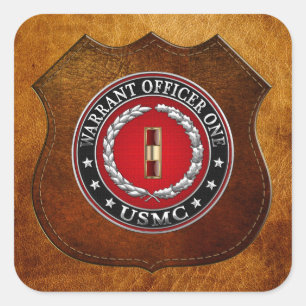 U.S. Marines: Warrant Officer One (USMC WO-1) [3D] Square Sticker