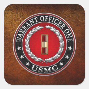U.S. Marines: Warrant Officer One (USMC WO-1) [3D] Square Sticker