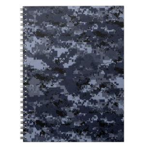 U.S. Military Blue Camouflage Spiral Notebook