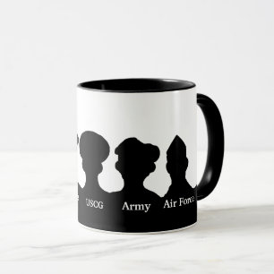 U.S. Military Branches Silhouettes Mug
