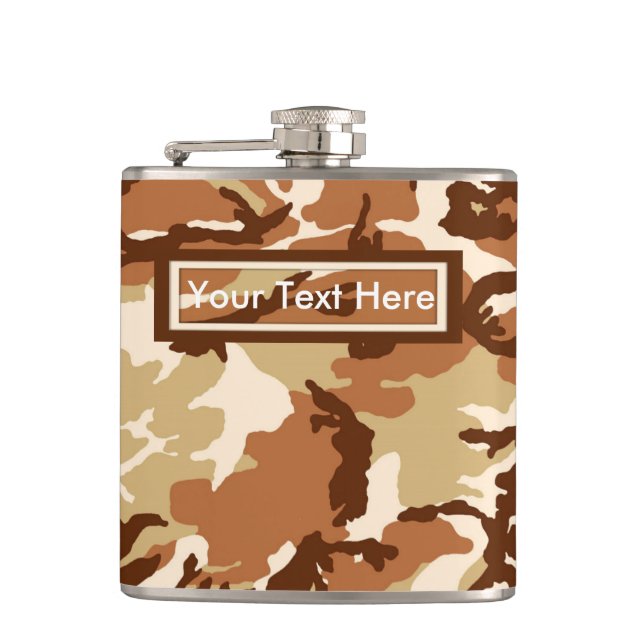 U.S. Military Desert Sand Camouflage 6 oz Flask (Front)
