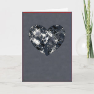 U.S. Military Digital Blue Camo Valentine's Day Holiday Card
