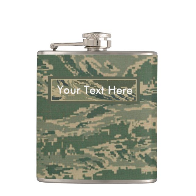 U.S. Military Green Camouflage 6 oz or 8 oz  Flask (Front)