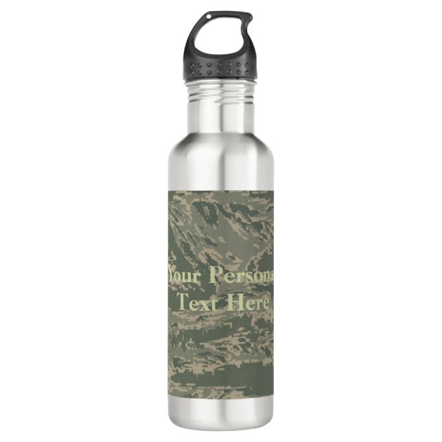 U.S. Military Green Camouflage Stainless Steel 710 Ml Water Bottle (Front)